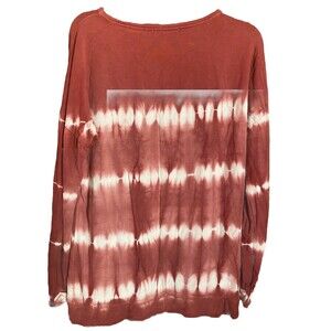 Knox Rose Top Sz- M Rose &White Tie Die hippie sweatshirt crew neck warm